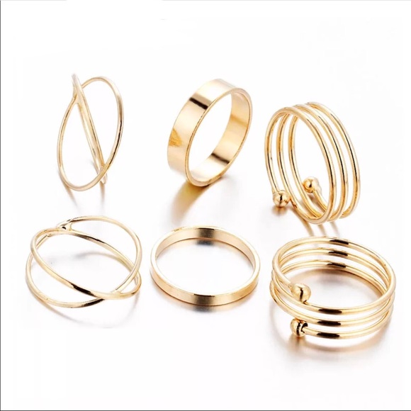 boutique Jewelry - {FIRM} Gold Toned Midi Ring Set